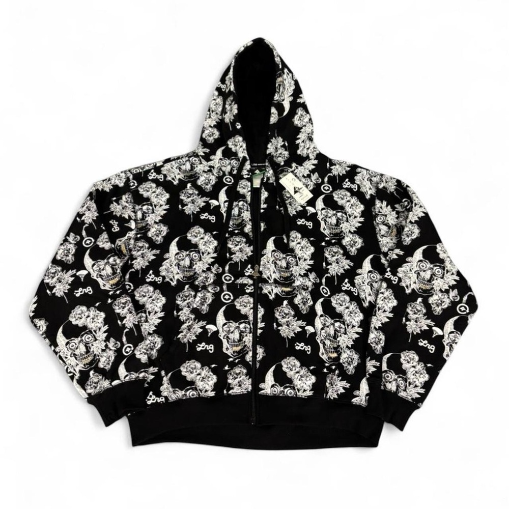 NWT LRG lifted Research Group AOP Gothic zip up hoodie skater